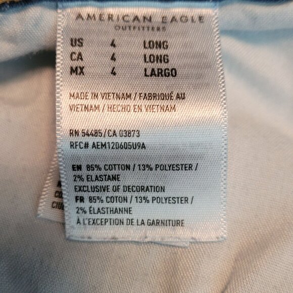 American Eagle Jeans 4 L Next Level Stretch Jegging Low Rise Medium Dark Denim - Picture 6 of 12